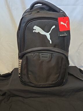 Puma Black Challenger Backpack with White Puma Logo BNWT